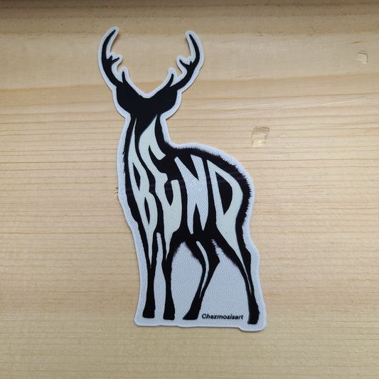 Bend Deer sticker by Chezmosisart&nbsp; 4x3"