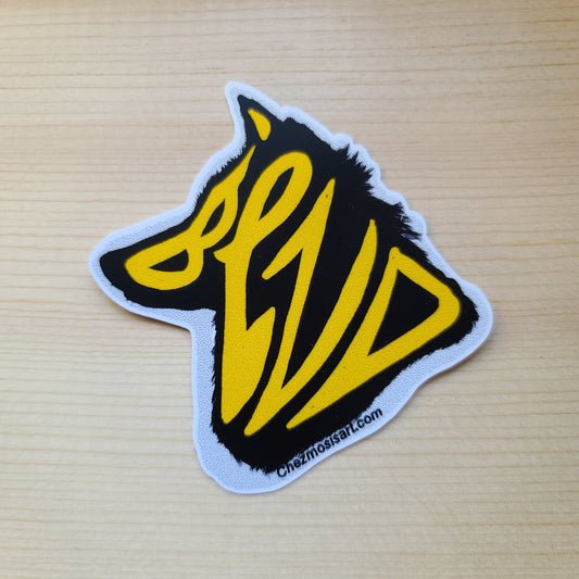 Bendwolf 3x3 sticker by Chezmosisart.