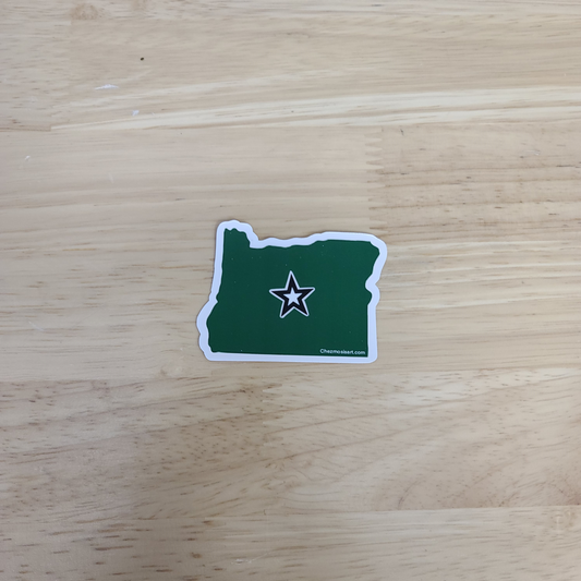 Central Oregon star sticker 2 x 2.5" by Chezmosisart